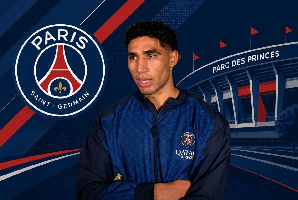 Achraf Hakimi bek PSG saat berlaga di lapangan sebelum proses hukum berlanjut