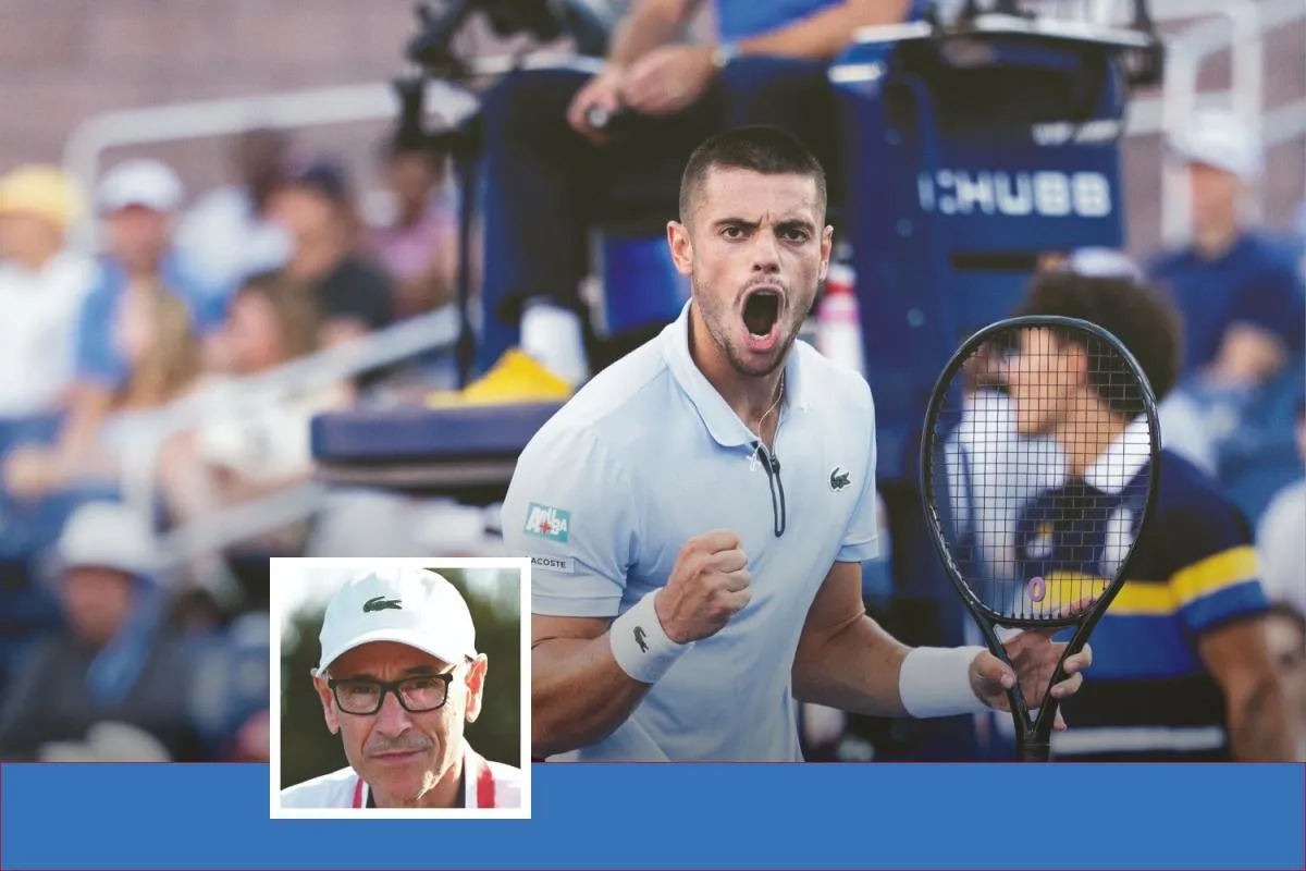 Arthur Gea selepas kemenangan lima set di US Open melawan Michael Zheng