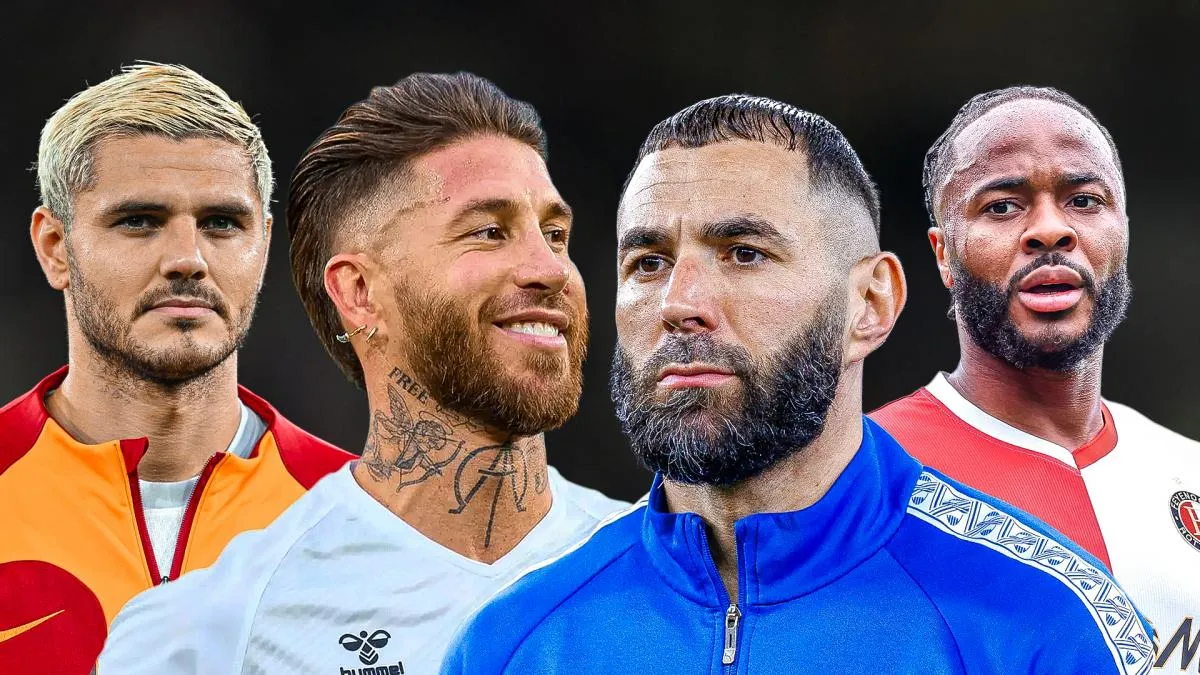 Kolase sejumlah bintang sepak bola tanpa klub seperti Sergio Ramos, Paul Pogba, dan Karim Benzema