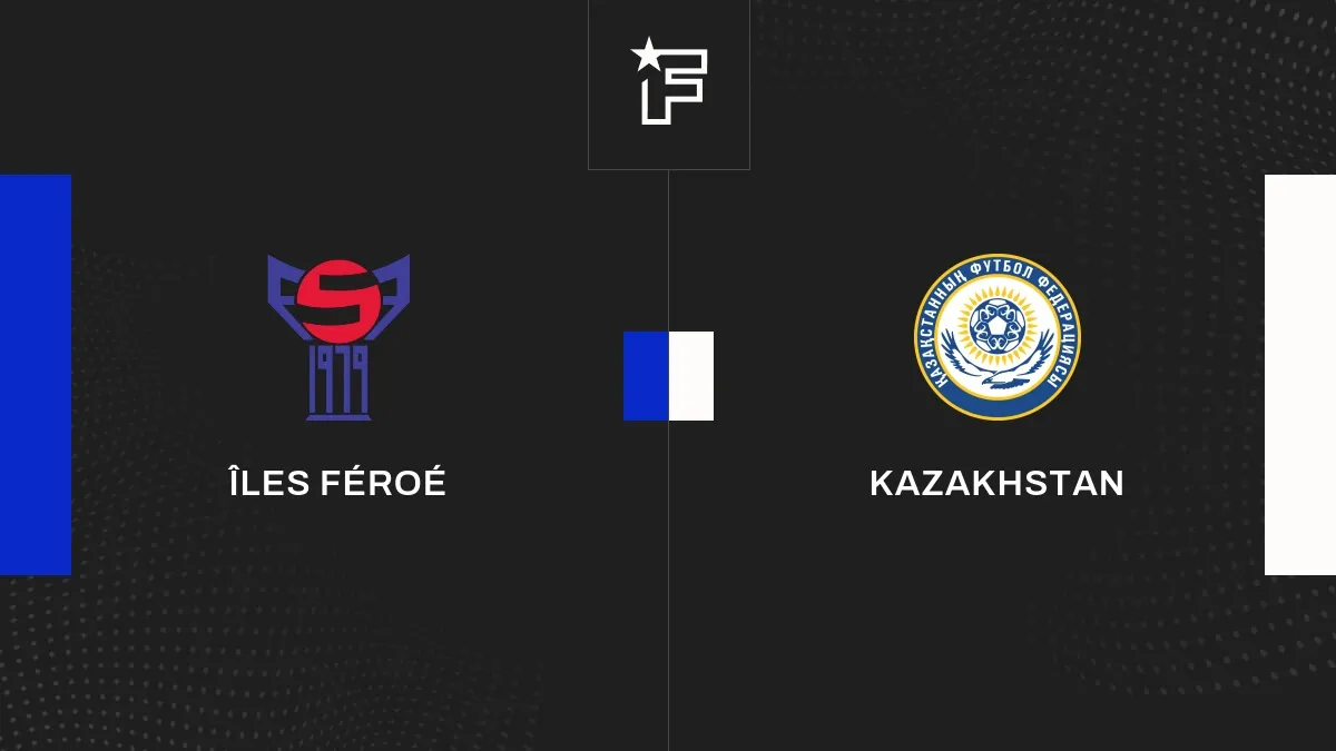 Para pemain Faroe Islands dan Kazakhstan berduel dalam laga UEFA Nations League di Tórsvøllur