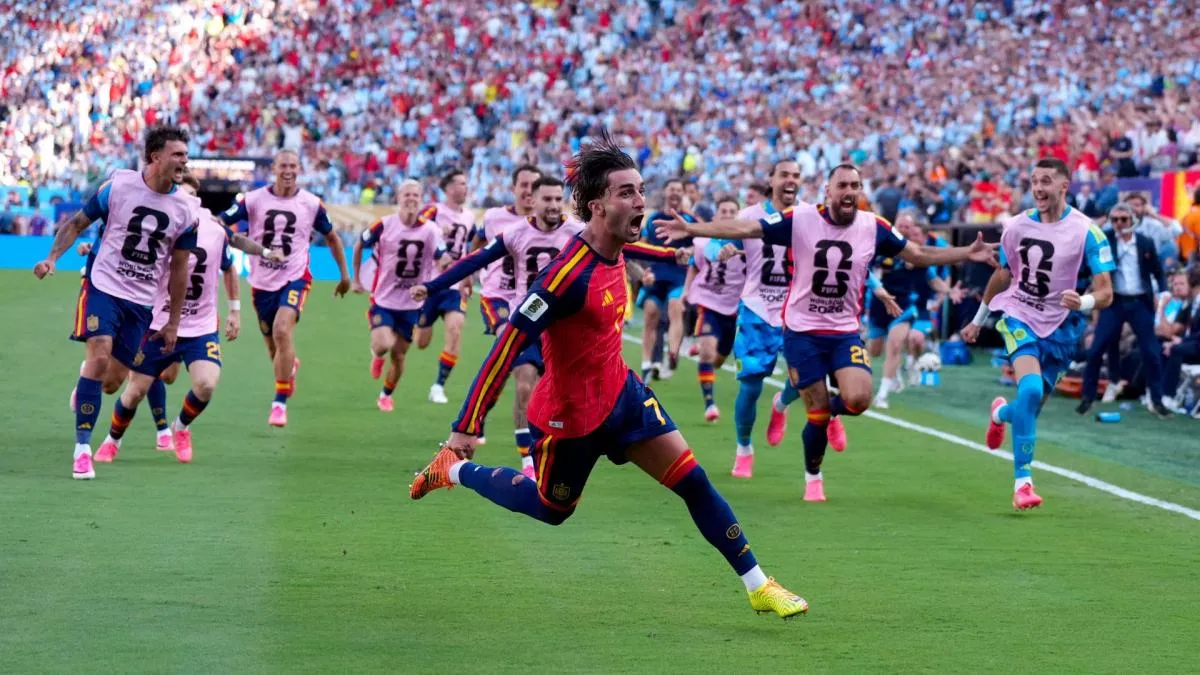 Ferran Torres penyerang PSG saat memperkuat timnas Spanyol di laga Ligue des Nations