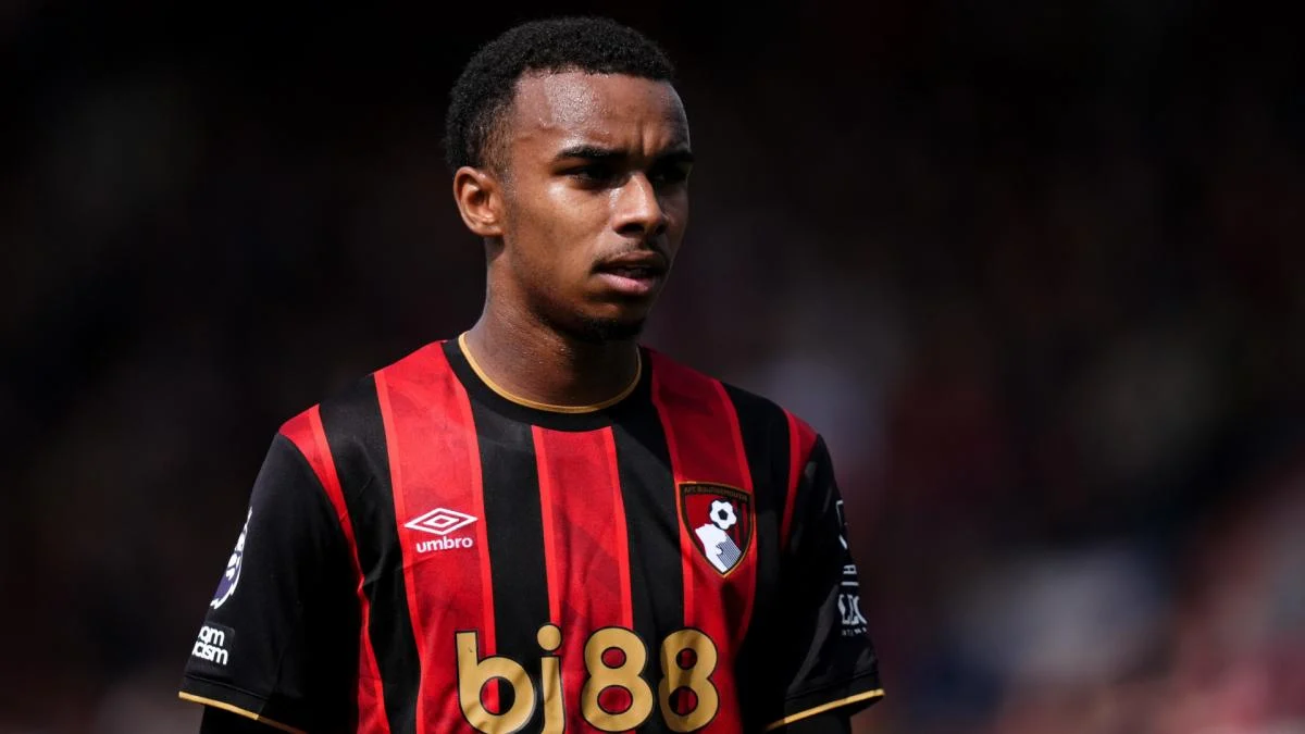 Penyerang Prancis Junior Kroupi saat membela Bournemouth di kompetisi Premier League musim 2026