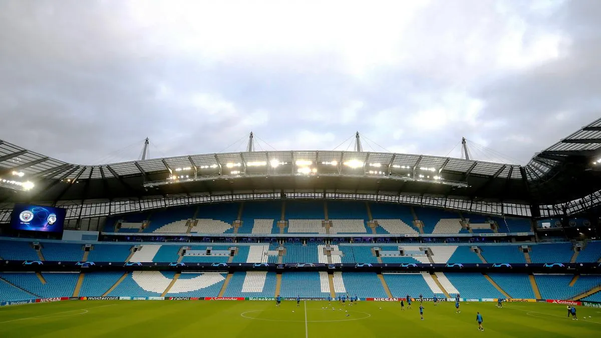 Stadion Etihad markas Manchester City saat pertandingan Premier League berlangsung