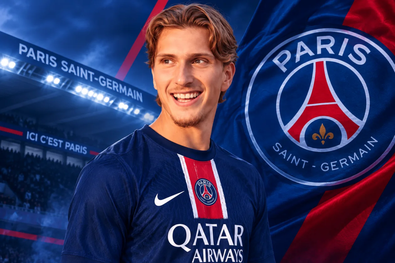 Mika Godts pemain muda PSG bersaing di lini serang bersama Khvicha Kvaratskhelia