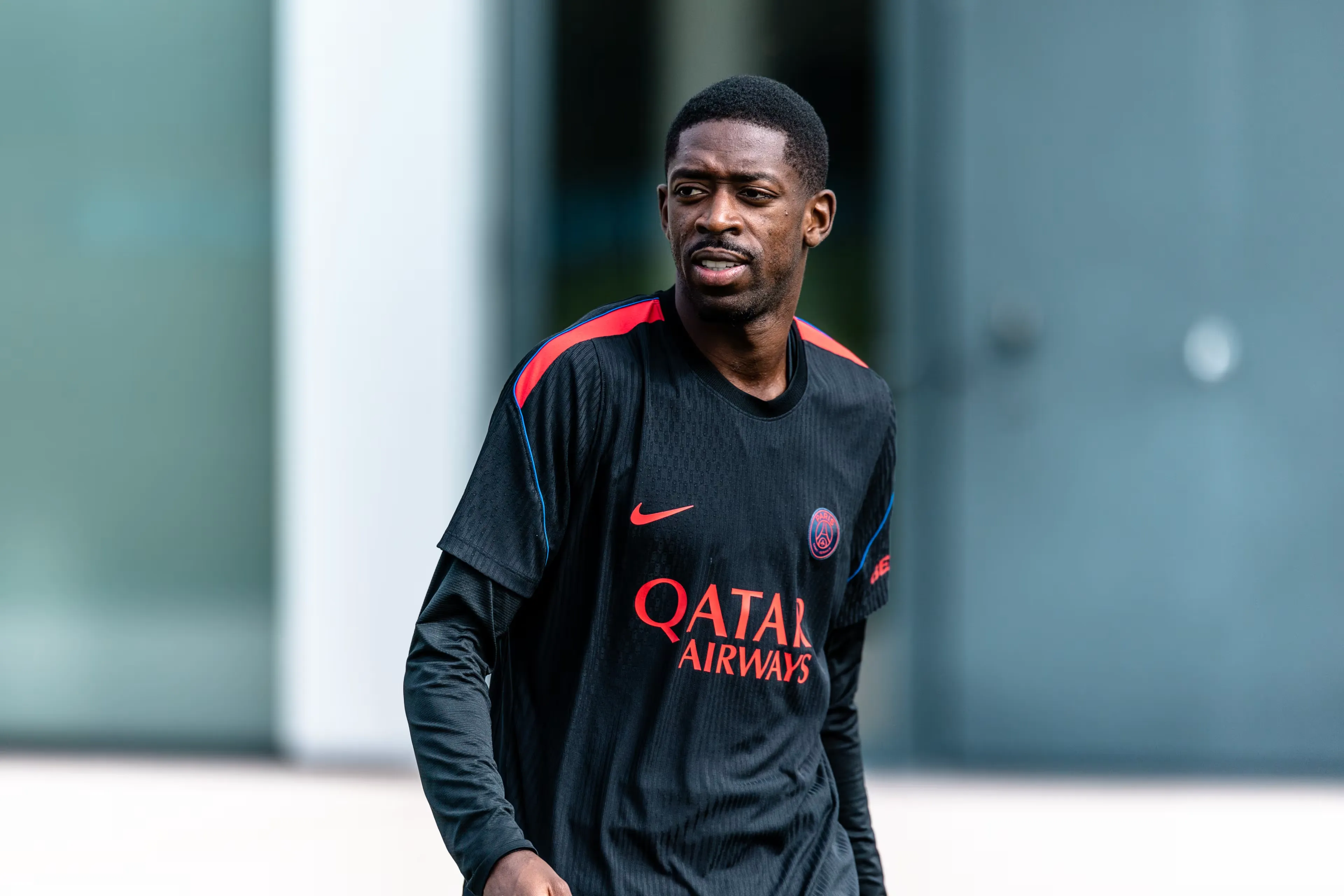 Ousmane Dembele berlaga untuk PSG dalam pertandingan Liga Champions melawan Slovan Bratislava di Parc des Princes.