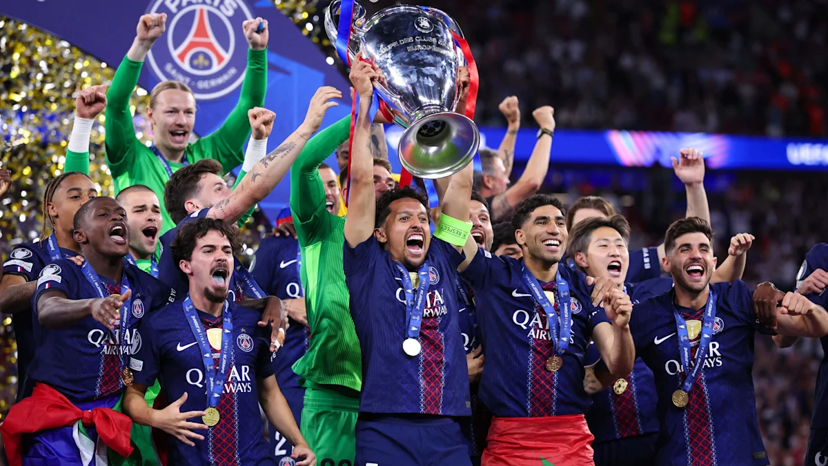 Ilustrasi prediksi final Liga Champions antara PSG dan Arsenal di Madrid